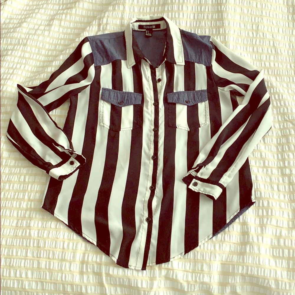 Strip long Sleeve Blouse